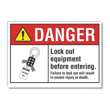 Lyle LCU4-0163-ED_14x10 - Danger Sign, 10 in Height, 14 in Width, Non-PVC Polymer, Horizontal Rectangle, English