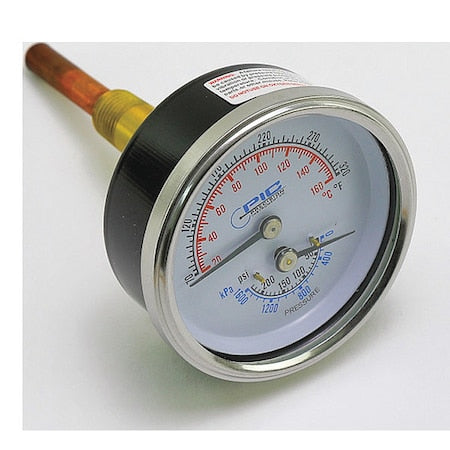 Teledyne Laars RA0079000 - Temperature/Pressure Gauge,70-250 Deg. F