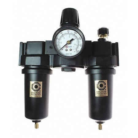Coilhose Pneumatics 27FRL3-GM - F/R/L Trio W/Gauge Metal Bowl 3/8"