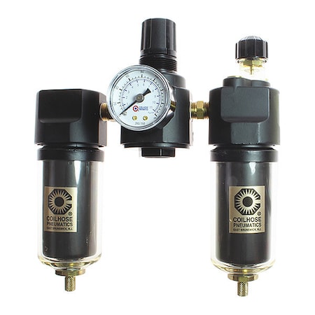 Coilhose Pneumatics 26FRL3-GS - F/R/L Trio W/Gauge Sight Glass 3/8"