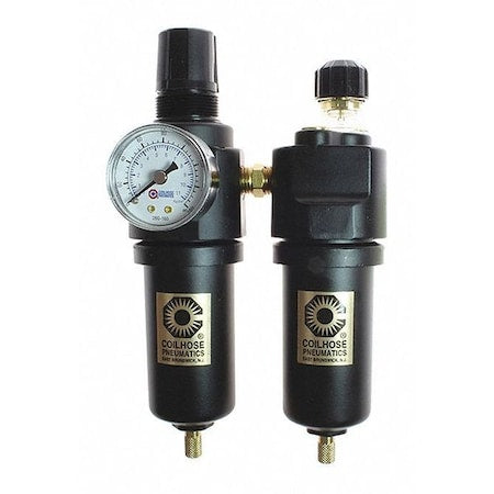 Coilhose Pneumatics 26FCL3-GM - F/R/L Trio W/Gauge Metal Bowl 3/8"