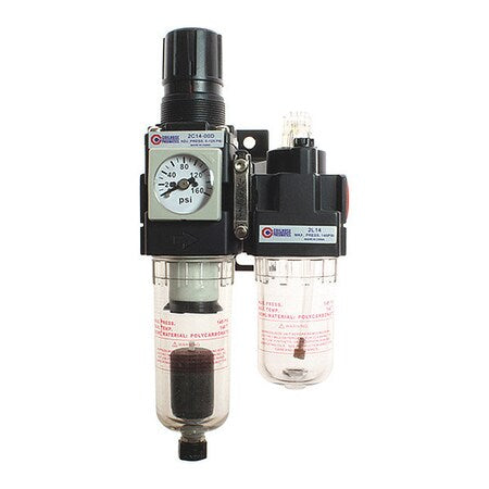 Coilhose Pneumatics 29-3D14-00 - F/R/L Trio Compact 1/4" Manual Square Gage