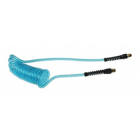 Coilhose Pneumatics PU38-50A-T - Flexcoil 3/8" ID x 50' 3/8" MPT Rdg/Swivel Blue