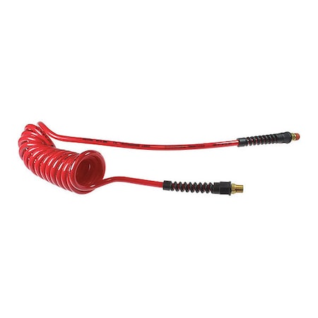 Coilhose Pneumatics PU14-50A-R - Flexcoil 1/4" ID x 50' 1/4" MPT Rdg/Swivel Red
