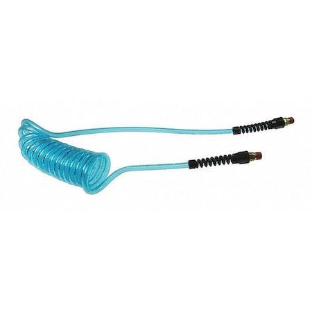 Coilhose Pneumatics PU38-30B-T - Flexcoil 3/8" ID x 30' 3/8" MPT Swivel Transparent Blue