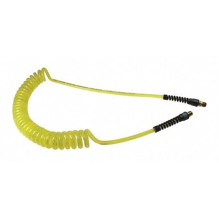 Coilhose Pneumatics PUE38-25A-TY - Flexeel Coil 3/8" ID x 25' 3/8" MPT Yellow