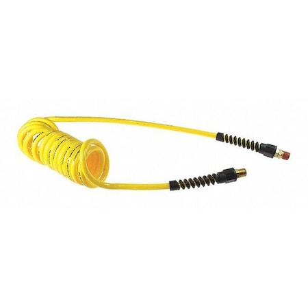Coilhose Pneumatics PU38-30A-Y - Flexcoil 3/8" ID x 30' 3/8" MPT Rdg/Swivel Yellow