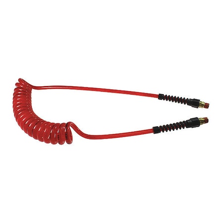 Coilhose Pneumatics PUE38-15B-TR - Flexeel Coil 3/8" ID x 15 Swivel Transparent Red