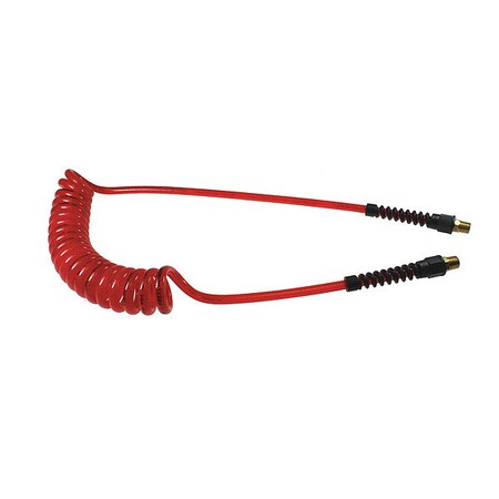 Coilhose Pneumatics PUE38-15-TR - Flexeel Coil 3/8" ID x 15' 3/8" MPT Rigid Red