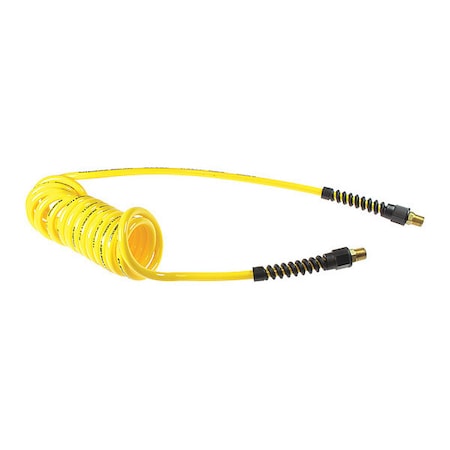 Coilhose Pneumatics PU38-204-Y - Flexcoil 3/8" ID x 20' 1/4" MPT Rigid Yellow
