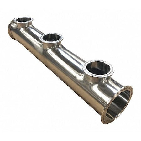 Precision Stainless MAN-0250X0200-7.0CC-3 PULL-4 - Manifold,Three Pull,2.5"x2",304,SS