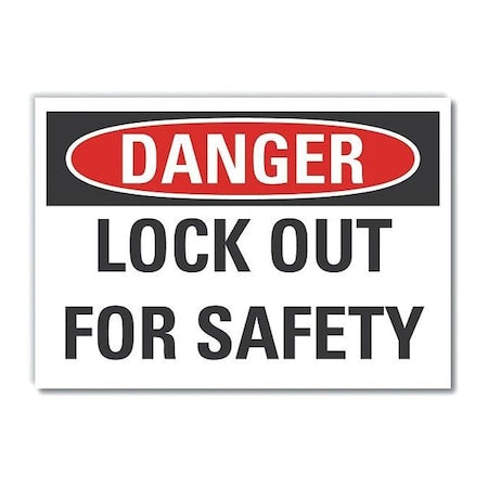 Lyle LCU4-0425-RD_5X3.5 - Danger Sign, 3 1/2 in Height, 5 in Width, Reflective Sheeting, Horizontal Rectangle, English