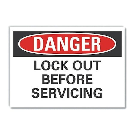 Lyle LCU4-0489-ND_10X7 - Lockout Tagout Danger Label, 7 in Height, 10 in Width, Polyester, Vertical Rectangle, English
