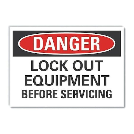 Lyle LCU4-0547-ND_14X10 - Lockout Tagout Danger Label, 10 in Height, 14 in Width, Polyester, Horizontal Rectangle, English