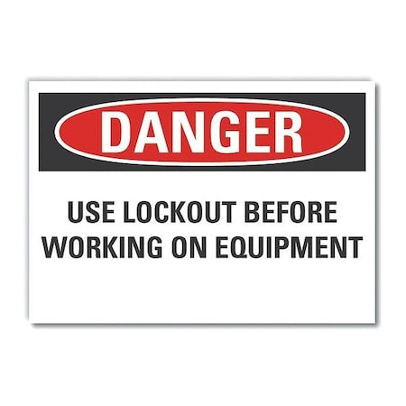 Lyle LCU4-0580-ED_14x10 - Danger Sign, 10 in Height, 14 in Width, Non-PVC Polymer, Horizontal Rectangle, English