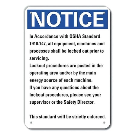 Lyle LCU5-0308-NA_10X7 - Notice, 7 in W x 10 in H, Horizontal Rectangle, Aluminum