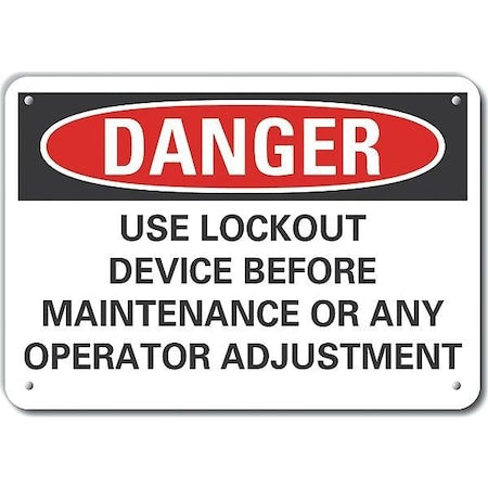 Lyle LCU4-0686-NA_14X10 - Danger Sign, 10 in Height, 14 in Width, Aluminum, Horizontal Rectangle, English