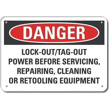 Lyle LCU4-0701-RA_10X7 - Rflct Lockout Tagout Danger Sign,7x10in