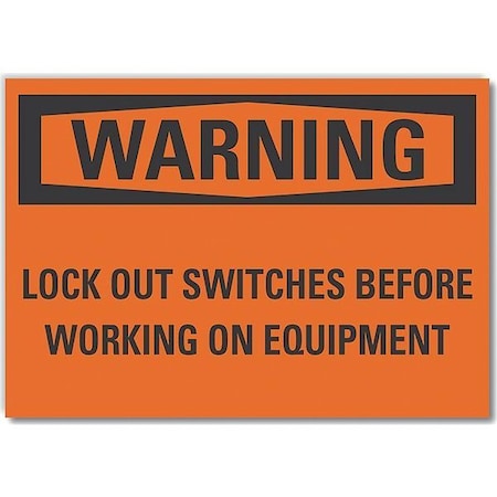 Lyle LCU6-0145-RD_7X5 - Lockout Tagout Warning Reflective Label, 5 in Height, 7 in Width, Reflective Sheeting, English