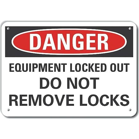 Lyle LCU4-0586-NP_14X10 - Plastic Lockout Tagout Danger Sign, 10 in Height, 14 in Width, Plastic, Horizontal Rectangle