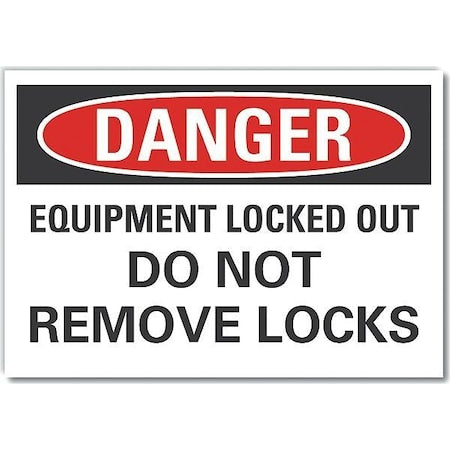 Lyle LCU4-0586-ND_7X5 - Lockout Tagout Danger Label, 5 in Height, 7 in Width, Polyester, Horizontal Rectangle, English
