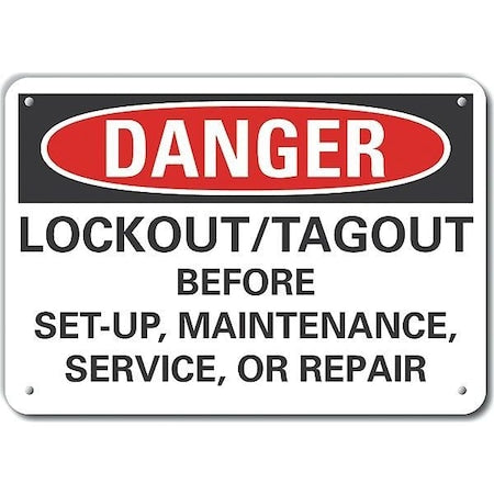 Lyle LCU4-0678-RA_14X10 - Danger Sign, 10 in Height, 14 in Width, Aluminum, Horizontal Rectangle, English