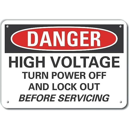 Lyle LCU4-0669-NP_10X7 - Decal,Danger High Voltage,Plastic,10x7", LCU4-0669-NP_10 X7