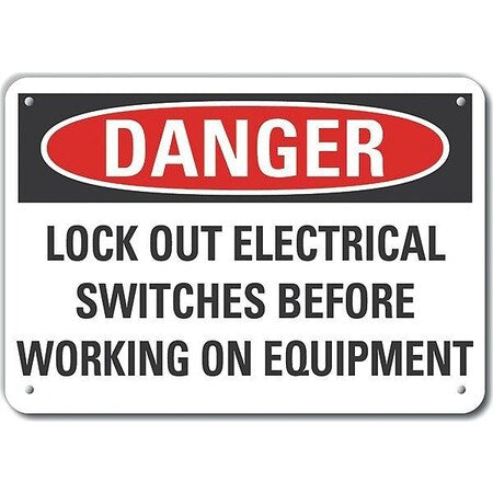 Lyle LCU4-0666-NP_10X7 - Lockout Tagout Danger Sign,7x10in,Plastc
