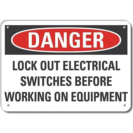 Lyle LCU4-0666-NP_14X10 - Decal,Plastic,Danger Lock Out,14 x 10", 10 in Height, 14 in Width, Plastic, Horizontal Rectangle