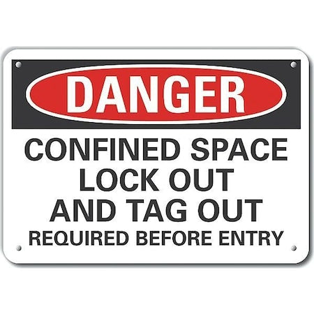 Lyle LCU4-0667-RA_14X10 - Decal,Danger Confined Space,14 x 10", LCU4-0667-RA_14 X10