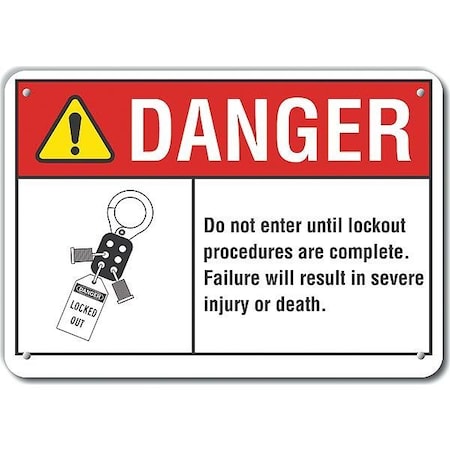 Lyle LCU4-0162-NA_14X10 - Danger Sign, 10 in Height, 14 in Width, Aluminum, Horizontal Rectangle, English