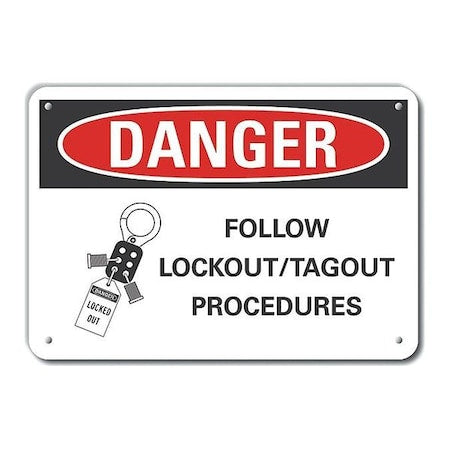 Lyle LCU4-0260-NP_10X7 - Danger Sign, 7 in Height, 10 in Width, Plastic, Vertical Rectangle, English