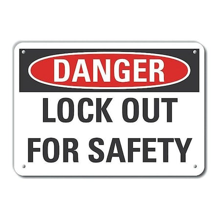 Lyle LCU4-0425-RA_14X10 - Reflective Lockout Tagout Danger Sign, 10 in Height, 14 in Width, Aluminum, Horizontal Rectangle