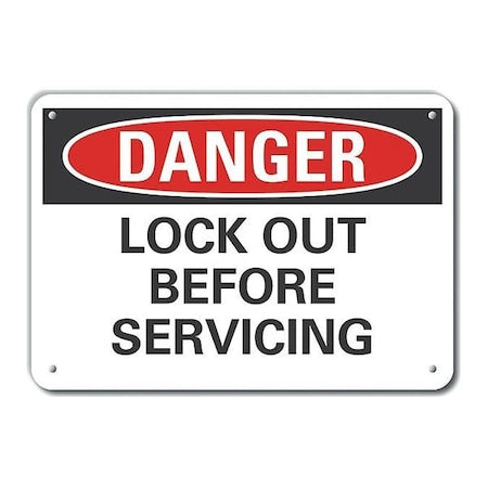 Lyle LCU4-0489-NA_14X10 - Aluminum Lockout Tagout Danger Sign, 10 in Height, 14 in Width, Aluminum, Horizontal Rectangle