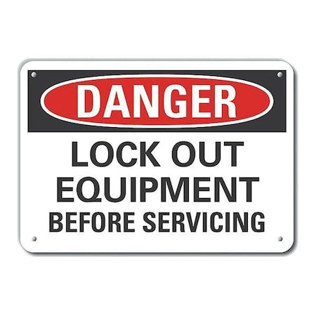 Lyle LCU4-0547-NA_10X7 - Alum Danger Lock Out Equipment, 10"x7", Legend Style: Text, LCU4-0547-NA_10 X7