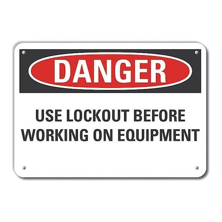Lyle LCU4-0580-NP_10X7 - Plastic Lockout Tagout Danger Sign, 7 in Height, 10 in Width, Plastic, Vertical Rectangle, English
