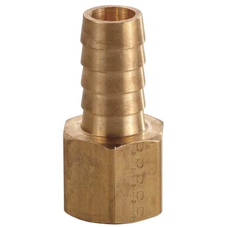 6AFN5 - Hose Barb,1/4 In Barb,1/4 In FNPT,Brass