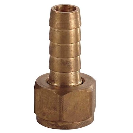 6AFT0 - Hose Barb,3/8 In Barb,3/8 In FNPSM,Brass