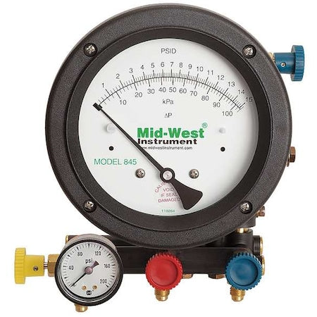 Midwest Instrument 845-5 - Backflow Preventer Test Kit For 110645/703/704, 5 Valves, Includes 1/4 in Straight Quick Coupler