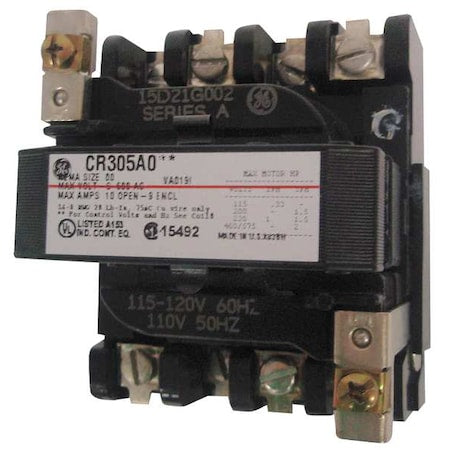 Ge CR305A002 - 120 VAC Non-Reversing Magnetic Contactor 3 P 9 A NEMA 00