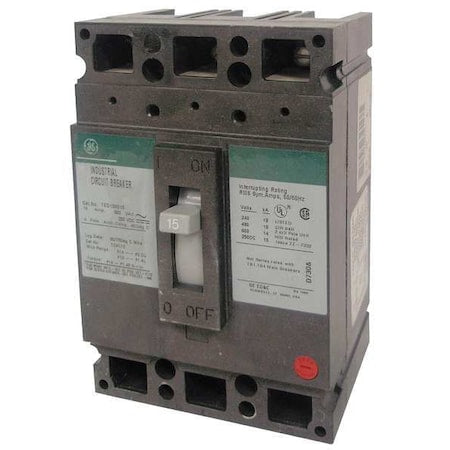 Ge THED136030WL - Molded Case Circuit Breaker, THED Series, 30 A, 3 Pole, 600 V AC, 18k A at 600 V AC