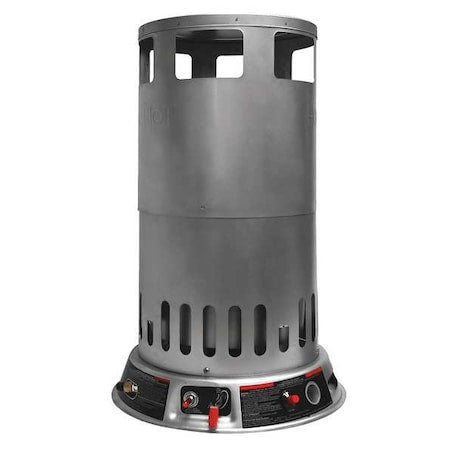 Dayton 6BY74 - Portable Gas Floor Heater, LP, Matchless Piezo, 15 7/8 in Wx 15 7/8 in L
