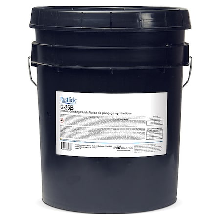 Rustlick 73562 - Grinding Fluid, G-25 B, Synthetic, 5 gal, Pail, Orange, Yellow