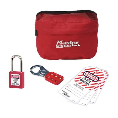 Master Lock S1010P410 - Personal Lockout Kit with Pouch,Red