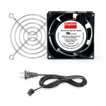 Dayton 786EU6 - Square Axial Fan Kit, 120 V AC, Cast Aluminum, 3 1/8 in W.