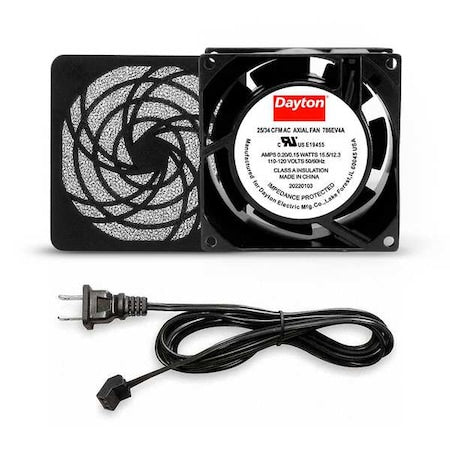 Dayton 786EV4 - Square Axial Fan Kit, 120 V AC, Cast Aluminum, 3 5/8 in W.