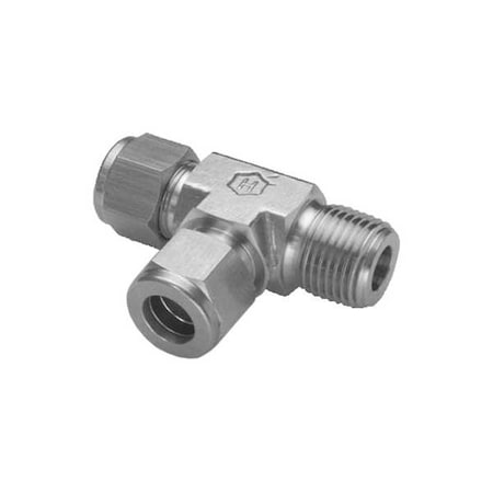 Ham-Let 771L SS 10MMX 1/4 - Tee,SS,Comp10mm,MNPT1/4",Comp10mm
