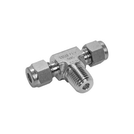 Ham-Let 772L SS 6 MMX 1/8 - Tee, SS, Comp 6 mm, Comp 6 mm, MNPT 1/8"