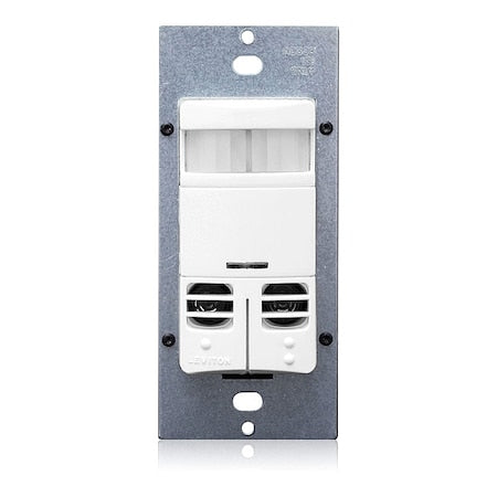 Leviton OSSMD-GAW - Wall Mount Sensor, Occupancy, Photocell, Vacancy, Hard Wired, White, 2,400 sq ft, Fluorescent, Incandescent, LED