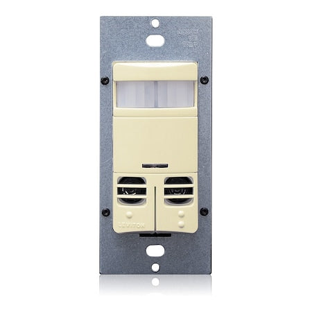 Leviton OSSMD-MAI - Wall Mount Sensor, Occupancy, Photocell, Vacancy, Hard Wired, Ivory, 2,400 sq ft, Fluorescent, Incandescent, LED
